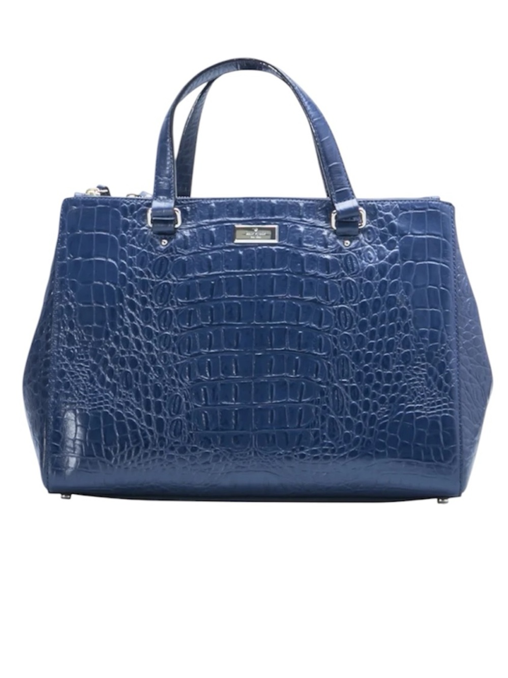 Kate Spade crocodile embossed patent leather satchel large